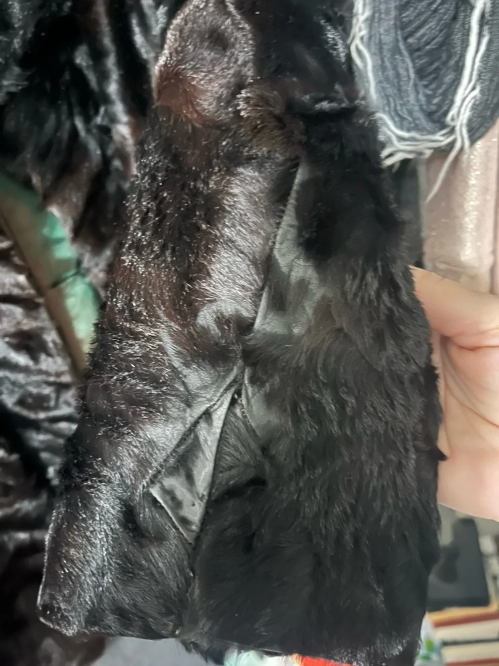 Vintage Black Fur  Coat Hip Length Lined Custom Made - Picture 12 of 12